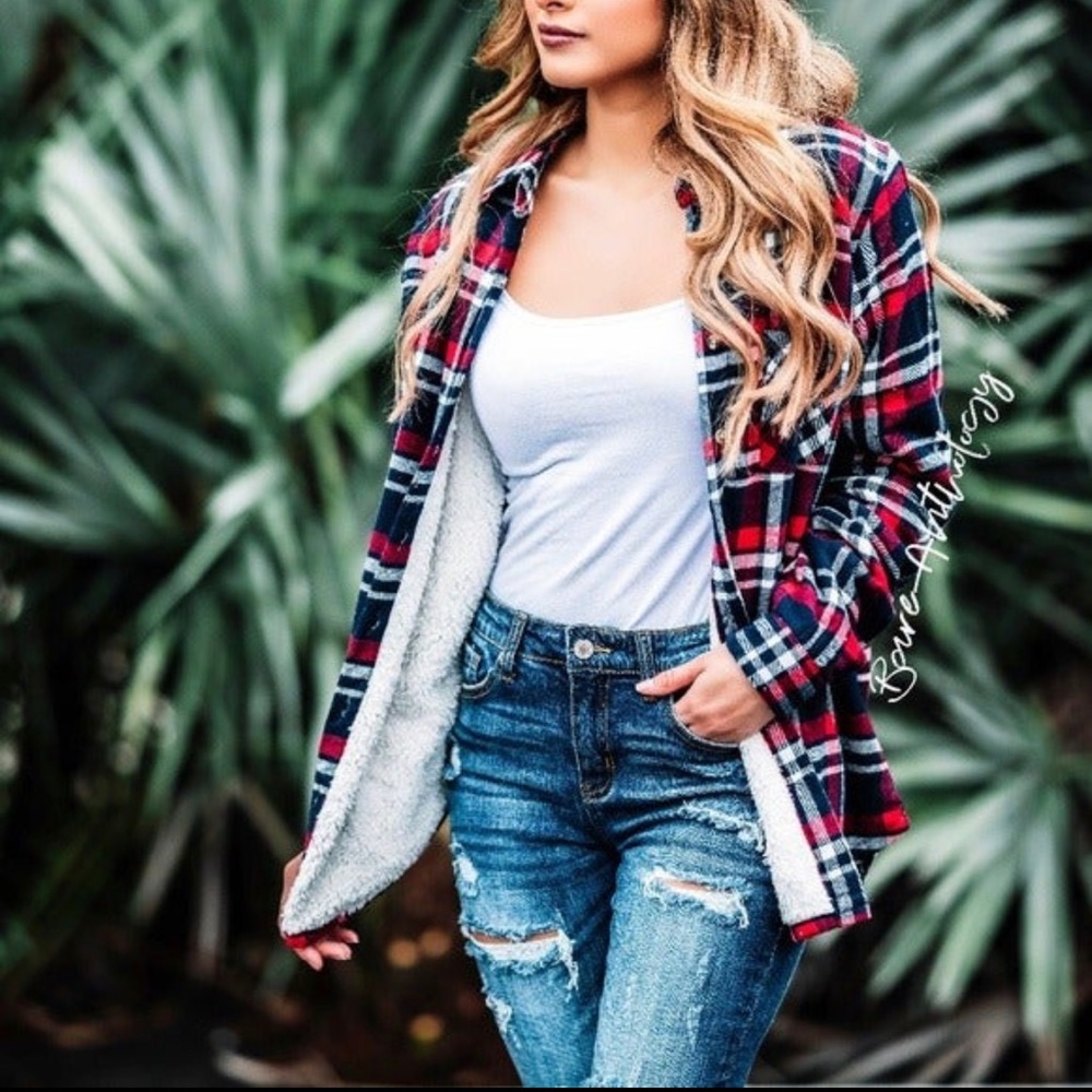 Plaid Sherpa Flannel Jacket